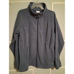 Columbia Fleece Jacket Women's 2X Blue Full Zip Outdoor Hiking Pockets